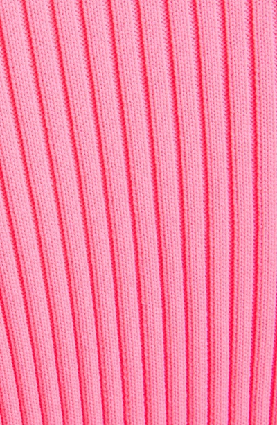 Shop Balenciaga Rib Knit Sweater In Fluo Fuchsia