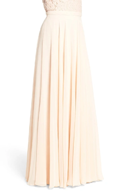 Shop Jenny Yoo Hampton Long A-line Chiffon Skirt In Blush