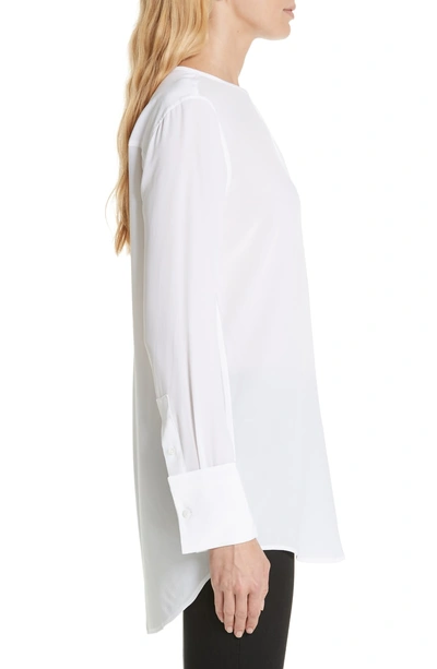 Shop Equipment Windsor Half Placket Silk Blouse In Bright White