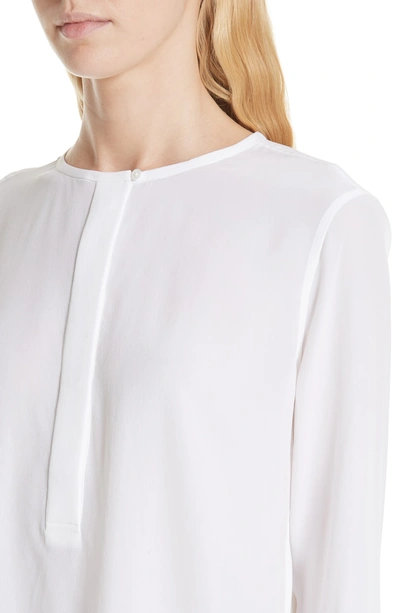 Shop Equipment Windsor Half Placket Silk Blouse In Bright White