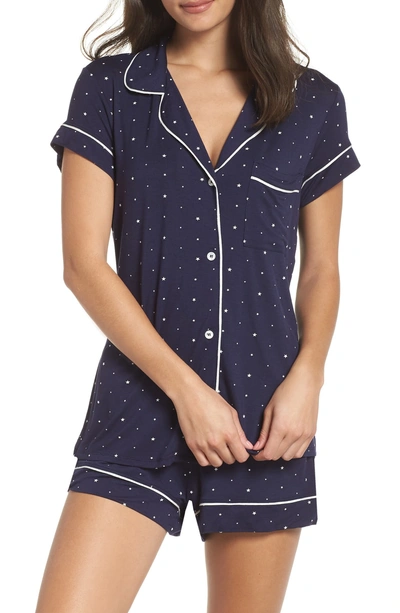 Shop Eberjey Sleep Chic Short Pajamas In Northern Stars/ Ivory