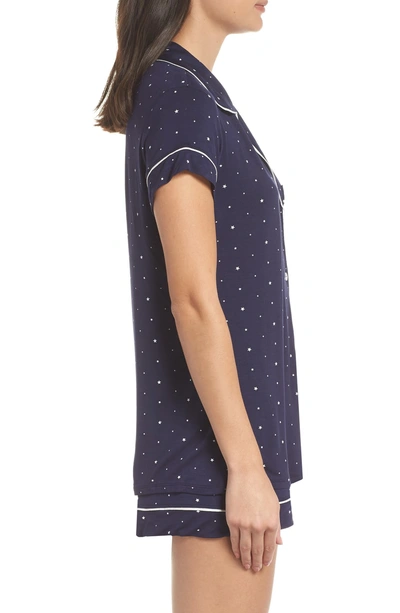 Shop Eberjey Sleep Chic Short Pajamas In Northern Stars/ Ivory