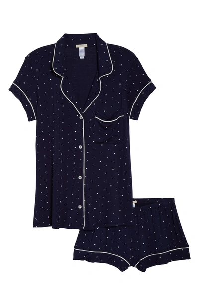 Shop Eberjey Sleep Chic Short Pajamas In Northern Stars/ Ivory