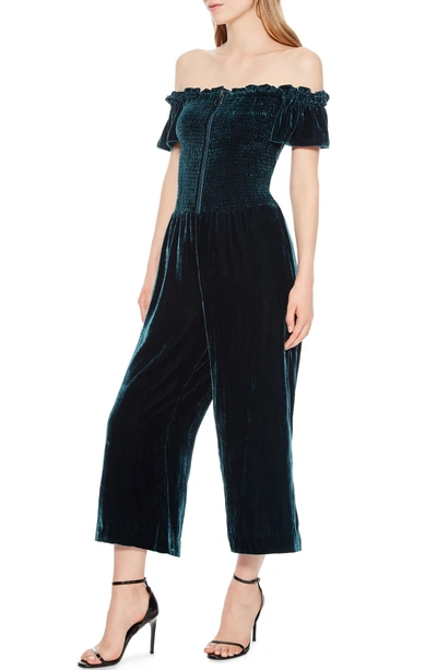 Shop Parker Londyn Off The Shoulder Jumpsuit In Everglade