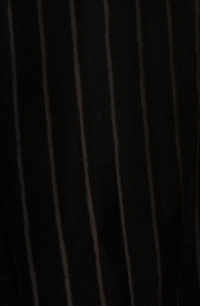 Shop Frame Burnout Stripe Velvet Blouse In Noir