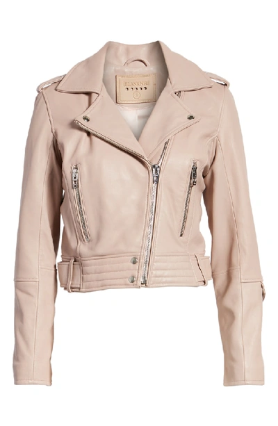 Shop Blanknyc Real Leather Moto Jacket In Rose Dust