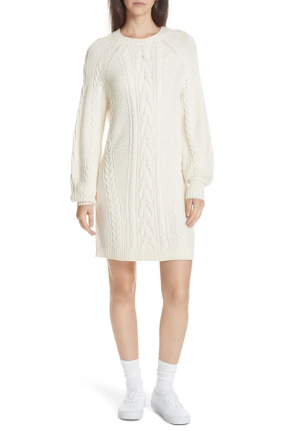 Shop Polo Ralph Lauren Cable Sweater Dress In Cream
