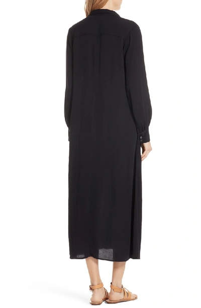 Shop Frame Maxi Shirtdress In Noir