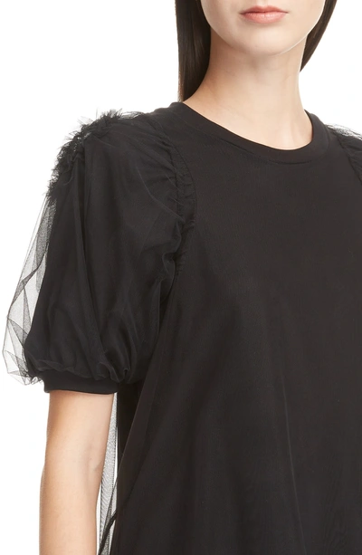 Shop Simone Rocha Tulle Overlay Tee In Black