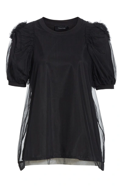 Shop Simone Rocha Tulle Overlay Tee In Black