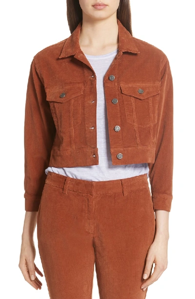 Shop A.l.c Deren Corduroy Crop Jacket In Cinnamon