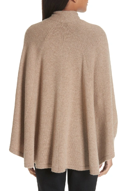 Shop Co Wool & Cashmere Tie Neck Sweater Cape In Caramel