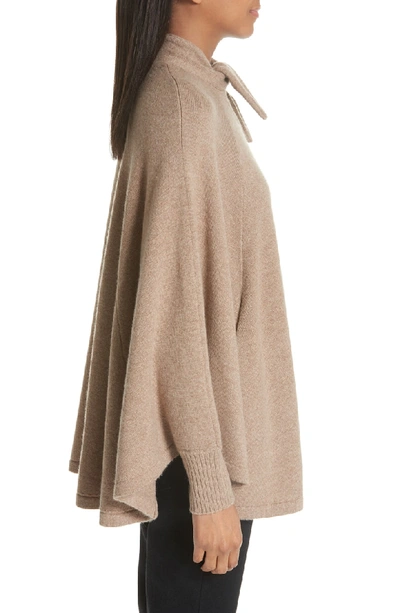 Shop Co Wool & Cashmere Tie Neck Sweater Cape In Caramel