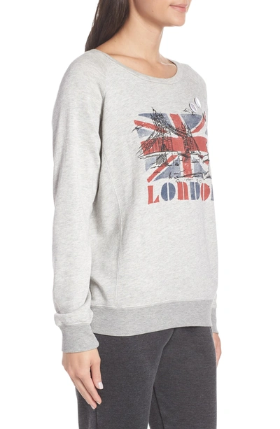 Shop David Lerner London Bridge French Terry Sweatshirt In Heather Grey/ Hea