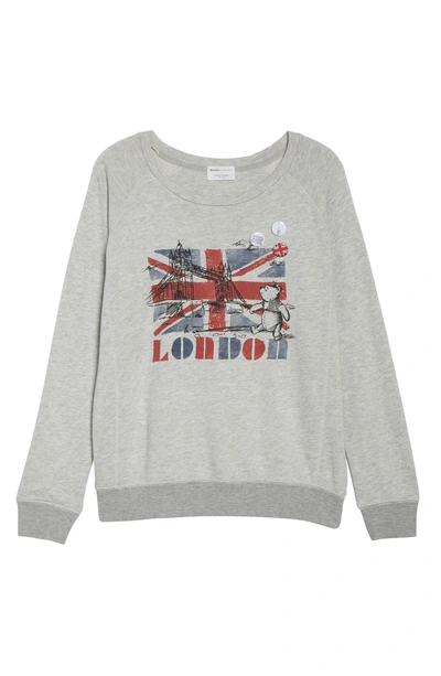 Shop David Lerner London Bridge French Terry Sweatshirt In Heather Grey/ Hea