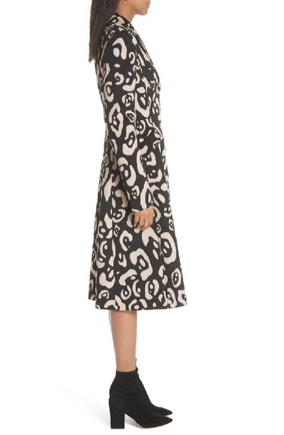 Shop Altuzarra Driss Leopard Print Wool Blend Coat In Black