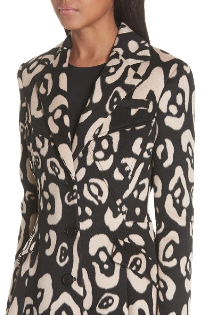 Shop Altuzarra Driss Leopard Print Wool Blend Coat In Black