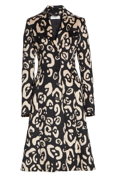 Shop Altuzarra Driss Leopard Print Wool Blend Coat In Black