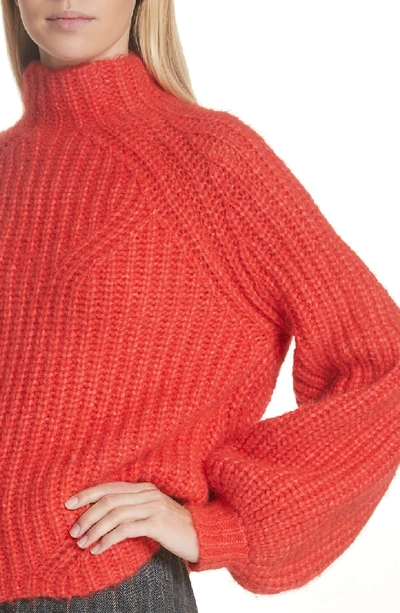 Shop Ulla Johnson Micha Puff Sleeve Sweater In Crimson
