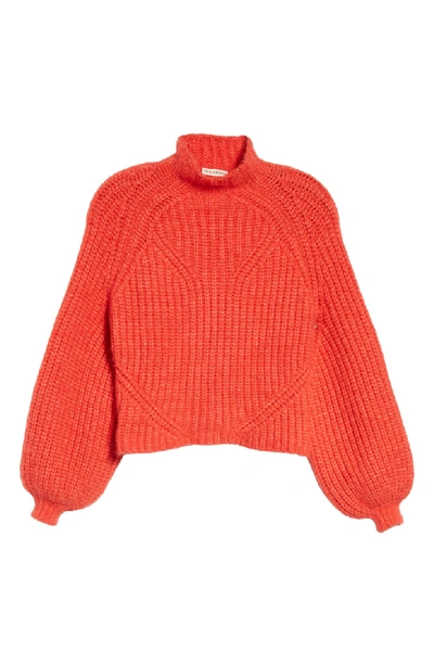 Shop Ulla Johnson Micha Puff Sleeve Sweater In Crimson