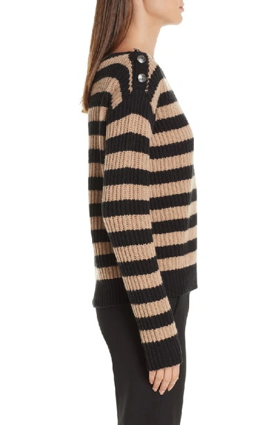 Shop Max Mara Salpa Stripe Wool & Cashmere Pullover In Striped Camel