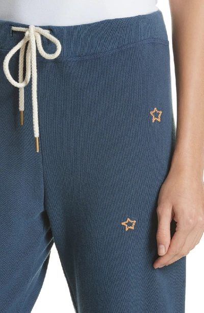 Shop The Great The Cropped Sweatpants In Navy/ Star Embroidery