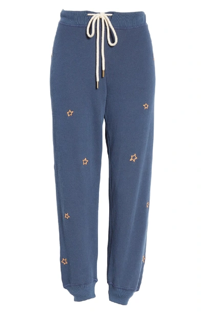 Shop The Great The Cropped Sweatpants In Navy/ Star Embroidery