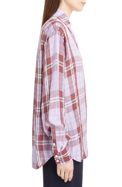 Shop Victoria Beckham Plaid Shirt In Lilac / Cherry