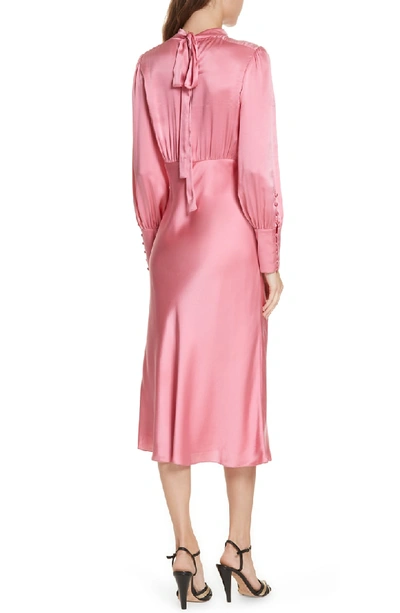 Shop Veronica Beard Elsie Silk Midi Dress In Pink