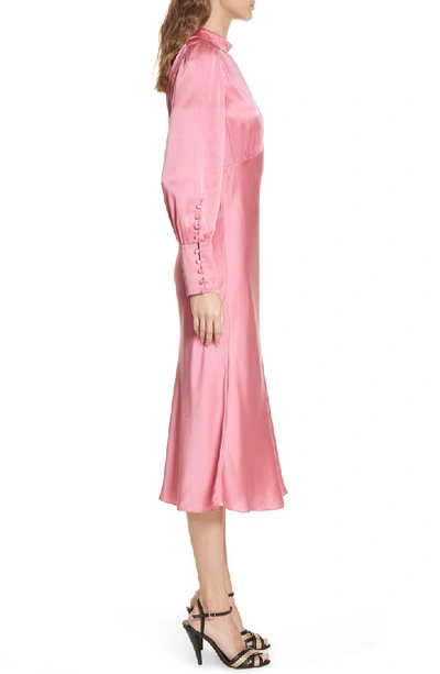 Shop Veronica Beard Elsie Silk Midi Dress In Pink