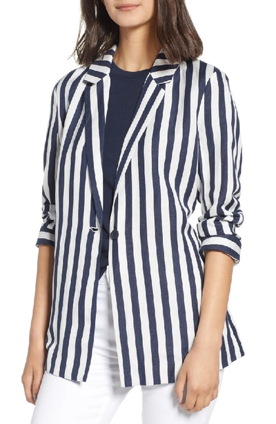 Shop Bardot Colette Stripe Blazer In Navy Stripe