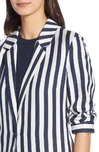 Shop Bardot Colette Stripe Blazer In Navy Stripe