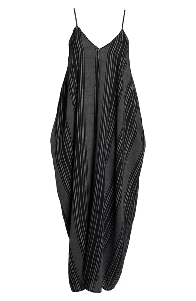 Shop Elan Cover-up Maxi Dress In Black/ White Stripe