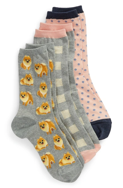 Shop Hot Sox Dogs 3-pack Socks In Grey