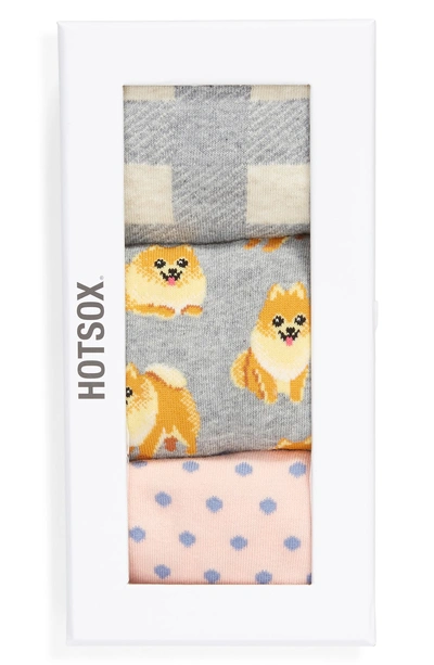 Shop Hot Sox Dogs 3-pack Socks In Grey