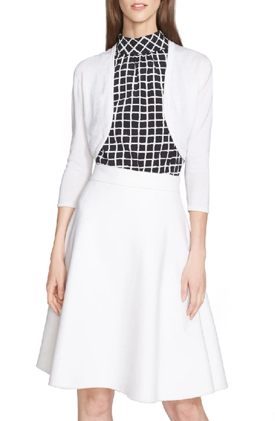 Shop Oscar De La Renta Cashmere & Silk Bolero In Ivory