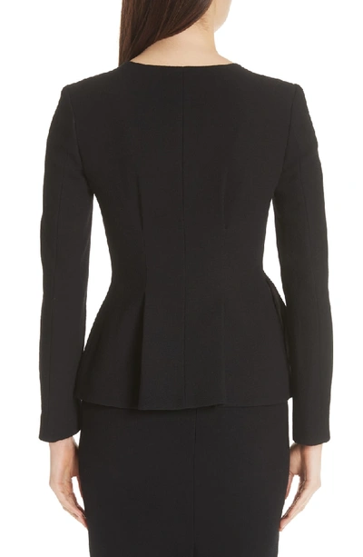 Shop Emporio Armani Wool Peplum Jacket In Black