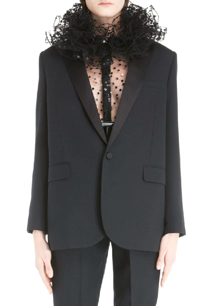 Shop Saint Laurent One-button Tuxedo Jacket In Black