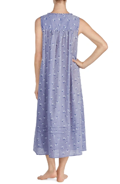 Shop Eileen West Chambray Long Nightgown In Navy Chmbry Grnd Fl Toss