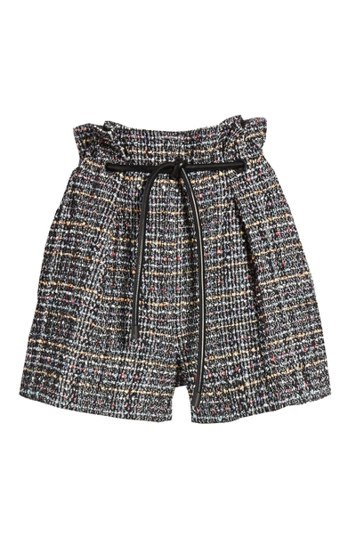 Shop 3.1 Phillip Lim / フィリップ リム Paperbag Waist Tweed Shorts In Black-white Multi