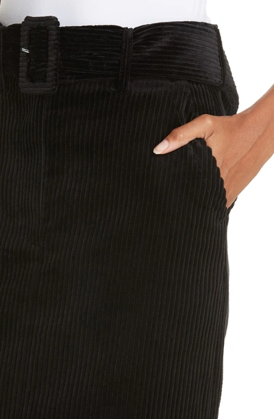Shop Sandro Belted Corduroy Skirt In Black