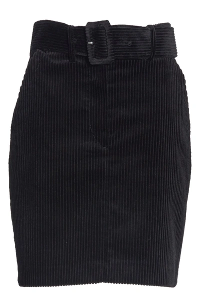 Shop Sandro Belted Corduroy Skirt In Black