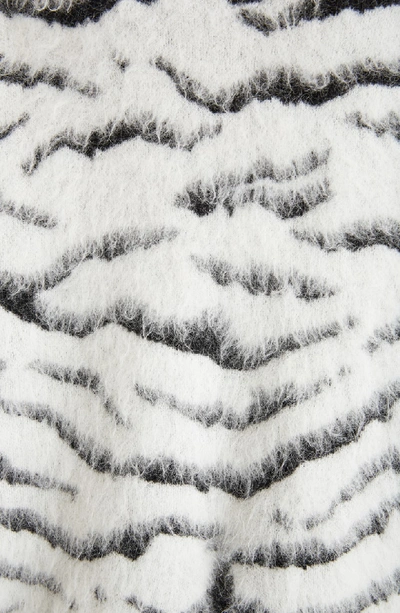 Shop Givenchy Zebra Stripe Mohair Blend Turtleneck Sweater In White