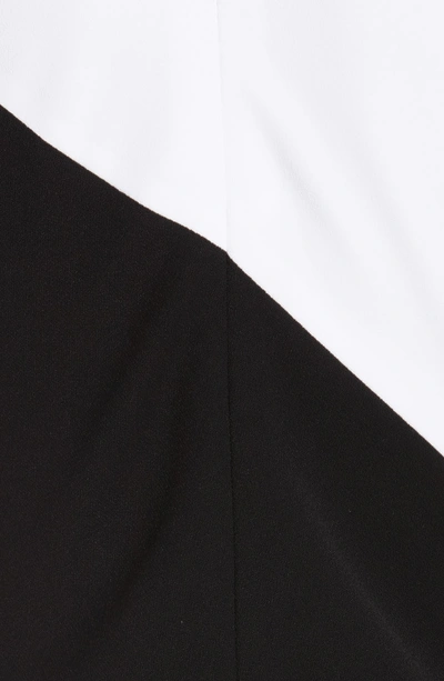 Shop Carolina Herrera Bicolor Tie Cuff Bias Cut Gown In Black/ White