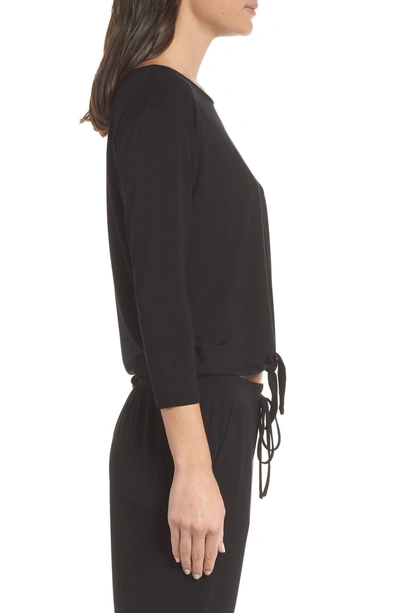 Shop Bb Dakota Tie Front Pajama Top In Black