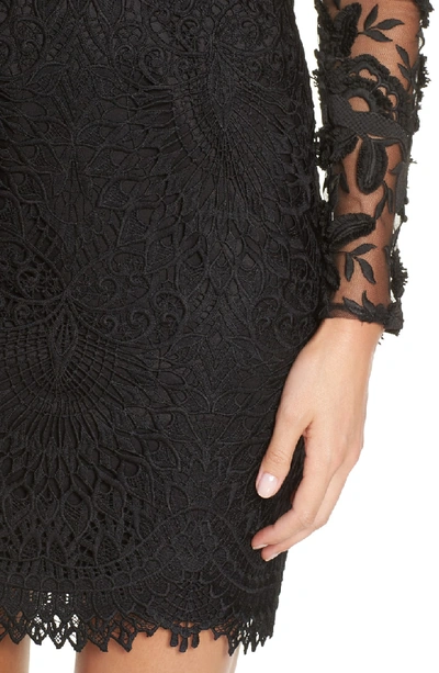 Shop ml Monique Lhuillier Calypso Lace Sheath Dress In Black/ Nude