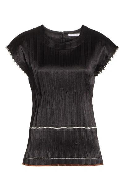 Shop Helmut Lang Crinkle Pleated Top In Black