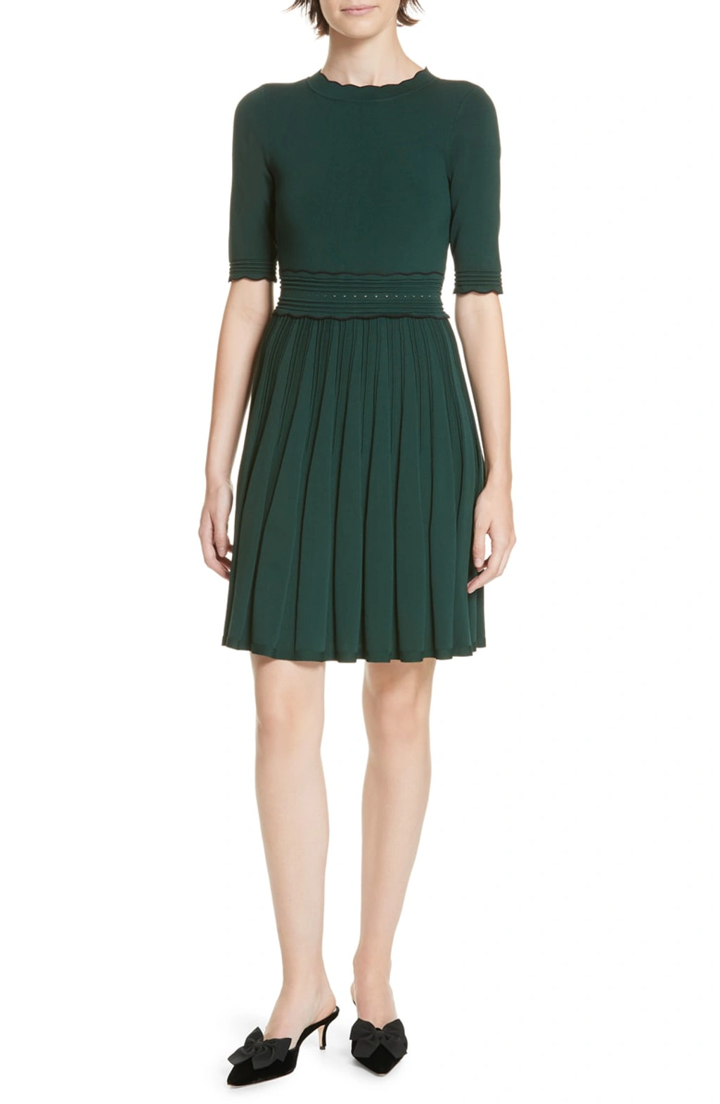 Dorlean scallop trim skater dress sales