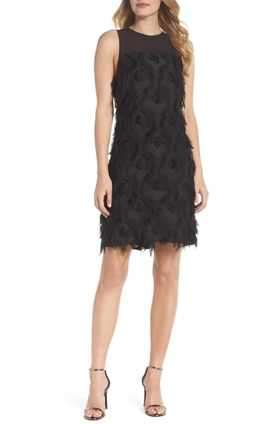 Shop Michael Michael Kors Feather Shift Dress In Black