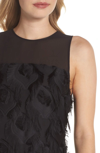 Shop Michael Michael Kors Feather Shift Dress In Black